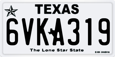 TX license plate 6VKA319