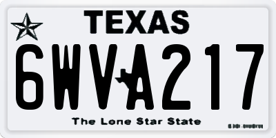 TX license plate 6WVA217