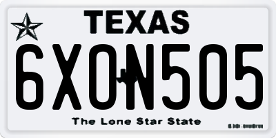 TX license plate 6XON505