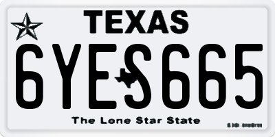 TX license plate 6YES665