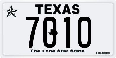 TX license plate 7010