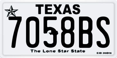 TX license plate 7058BS