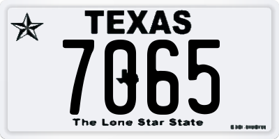 TX license plate 7065