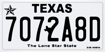 TX license plate 7072A8D