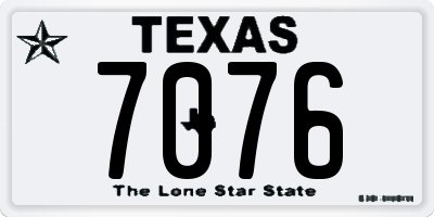 TX license plate 7076