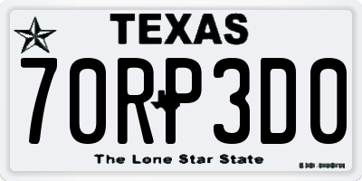 TX license plate 70RP3D0