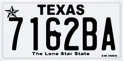 TX license plate 7162BA