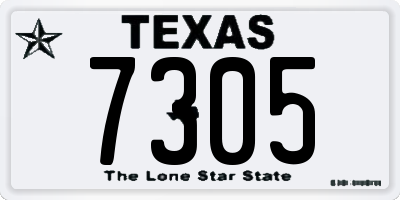 TX license plate 7305