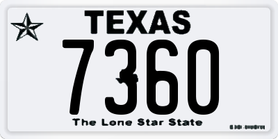 TX license plate 7360