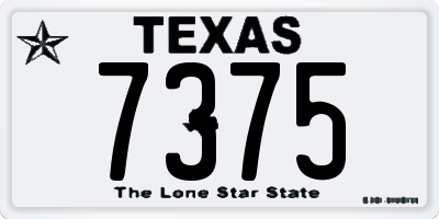 TX license plate 7375