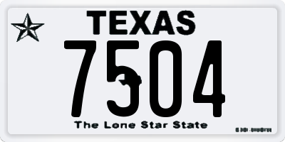 TX license plate 7504