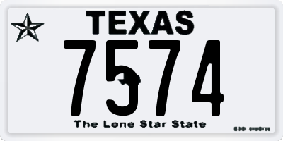 TX license plate 7574