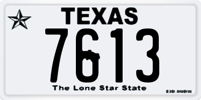 TX license plate 7613