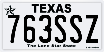 TX license plate 763SSZ