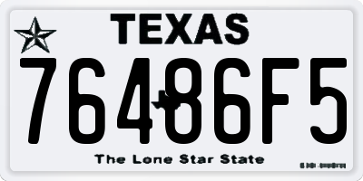 TX license plate 76486F5