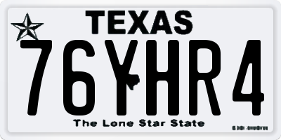 TX license plate 76YHR4