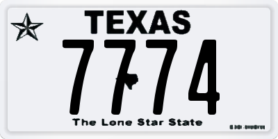 TX license plate 7774