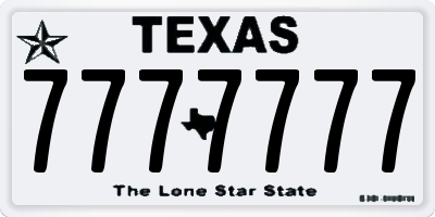 TX license plate 7777777