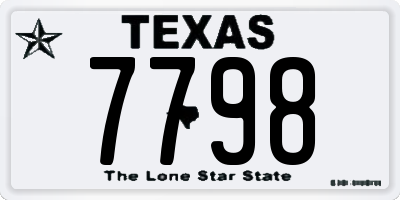 TX license plate 7798