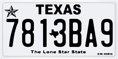 TX license plate 7813BA9