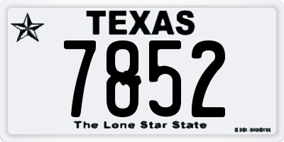 TX license plate 7852