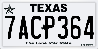 TX license plate 7ACP364