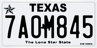 TX license plate 7AOM845