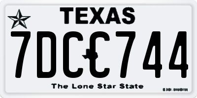 TX license plate 7DCC744