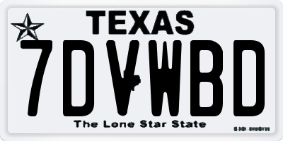 TX license plate 7DVWBD