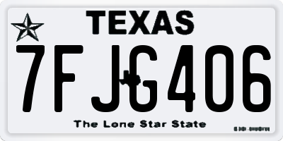 TX license plate 7FJG406