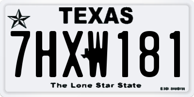 TX license plate 7HXW181