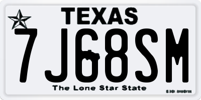 TX license plate 7J68SM