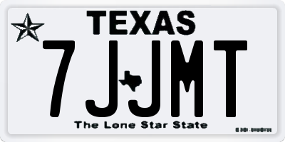 TX license plate 7JJMT