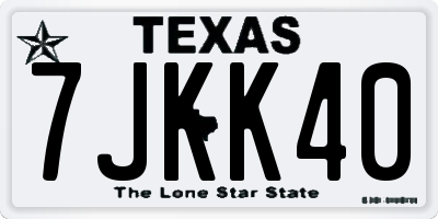 TX license plate 7JKK40