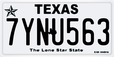 TX license plate 7YNU563