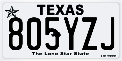 TX license plate 805YZJ