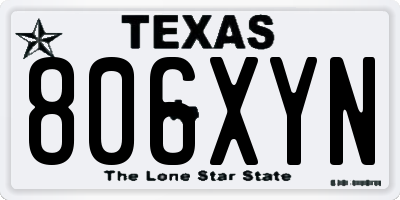 TX license plate 806XYN