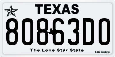 TX license plate 80863DO