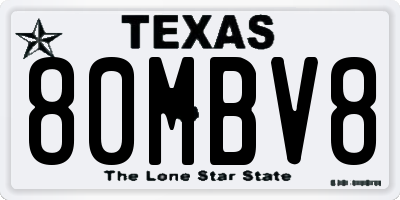 TX license plate 80MBV8