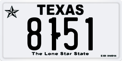 TX license plate 8151