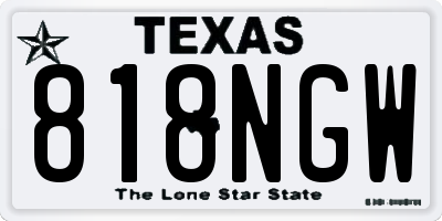 TX license plate 818NGW
