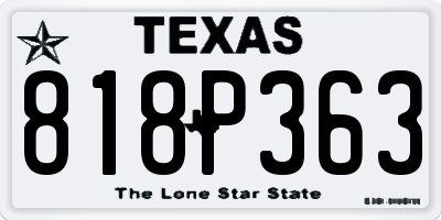 TX license plate 818P363