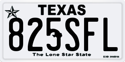 TX license plate 825SFL