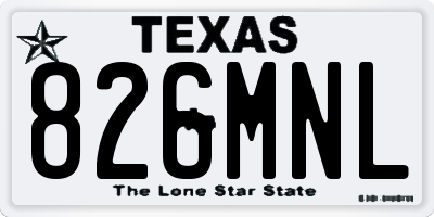 TX license plate 826MNL