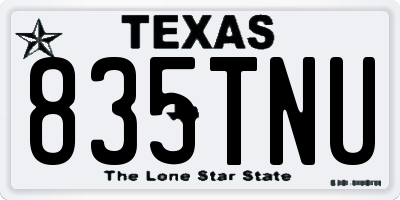 TX license plate 835TNU