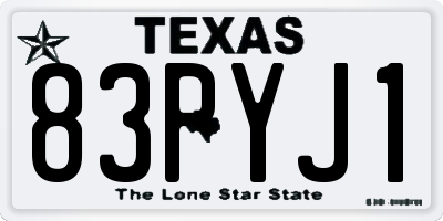 TX license plate 83PYJ1