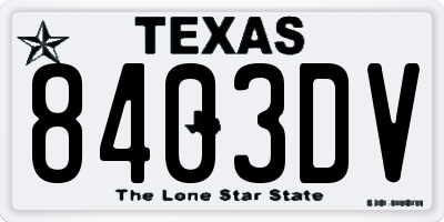 TX license plate 8403DV