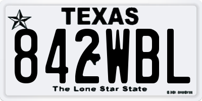 TX license plate 842WBL