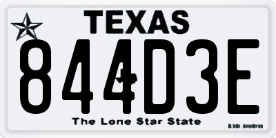 TX license plate 844D3E