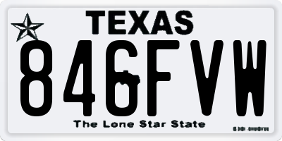 TX license plate 846FVW